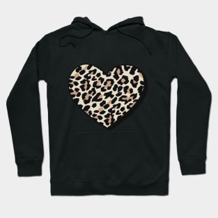 Heart Filled with Tan Cheetah Print Hoodie